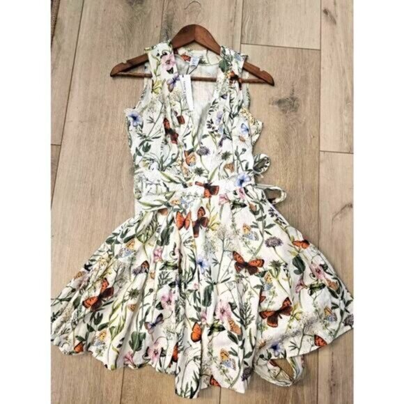Monarch Butterfly and poppy wrap dress by Christian Lacroix - Picture 1 of 2